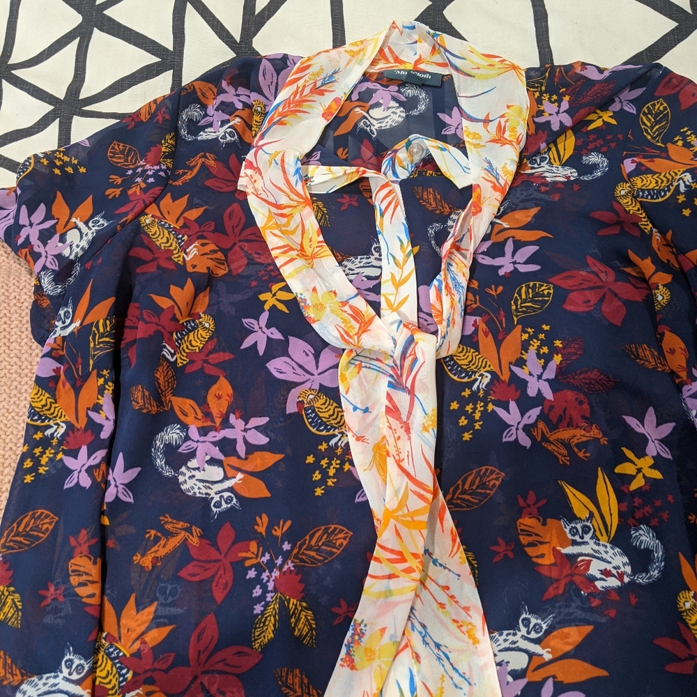 NWOT Artsy Sheer Blouse